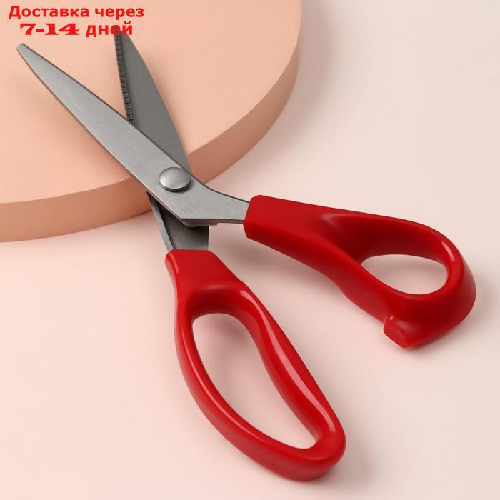 Ножницы "Волна", 9,5", 23,5 см, шаг - 3 мм, в коробке, цвет красный - фото 1 - id-p214208889