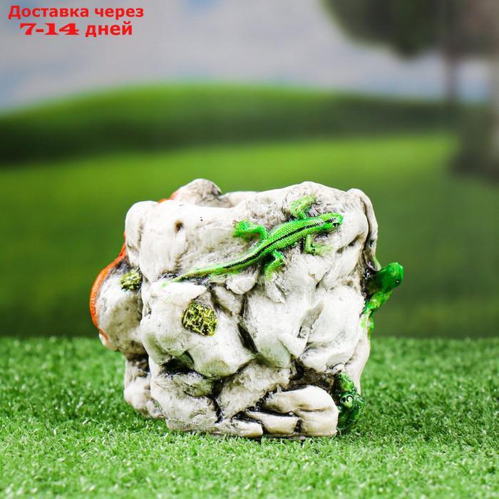 Фигурное кашпо "Камень с ящерицами" 17х15х15см - фото 3 - id-p214727725