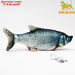 Игрушка для кошек "Подлещик"с двигающимся хвостом и с USB-зарядкой, 28 см