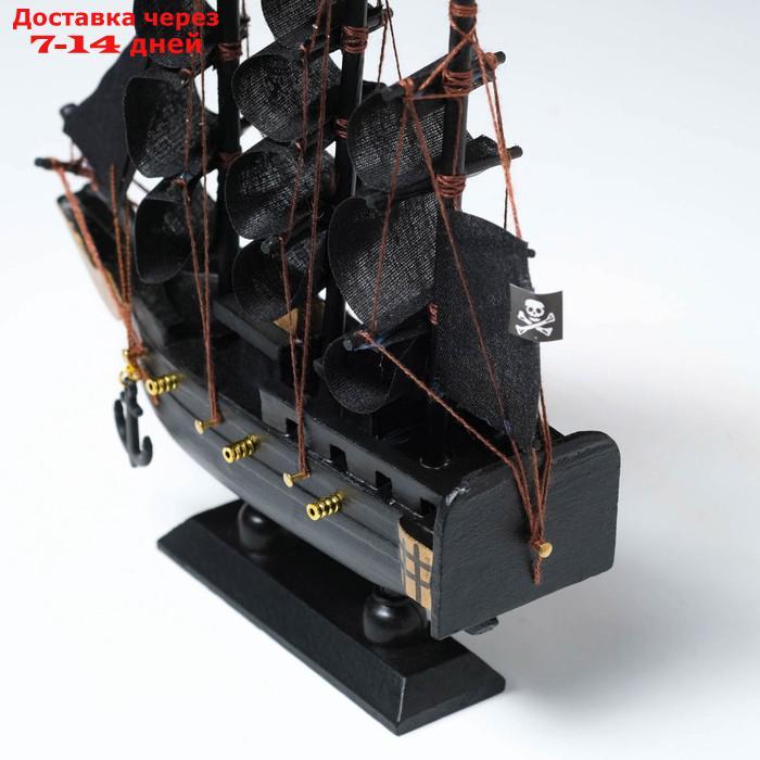 Корабль пиратский шестипушечный "Гангут", черные паруса,16х4х15.5см - фото 4 - id-p214727830