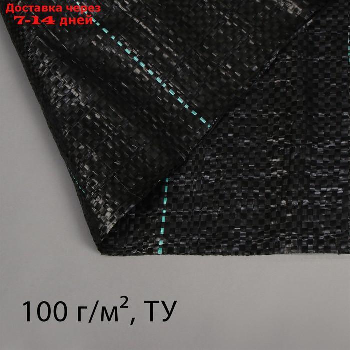 Агроткань застилочная, с разметкой, 5 × 1.6 м, плотность 100 г/м², полипропилен, чёрная - фото 1 - id-p214729010