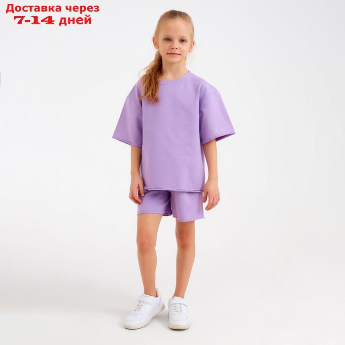 Костюм детский (футболка, шорты) MINAKU: Casual Collection цвет лиловый, рост 104 - фото 1 - id-p214729135