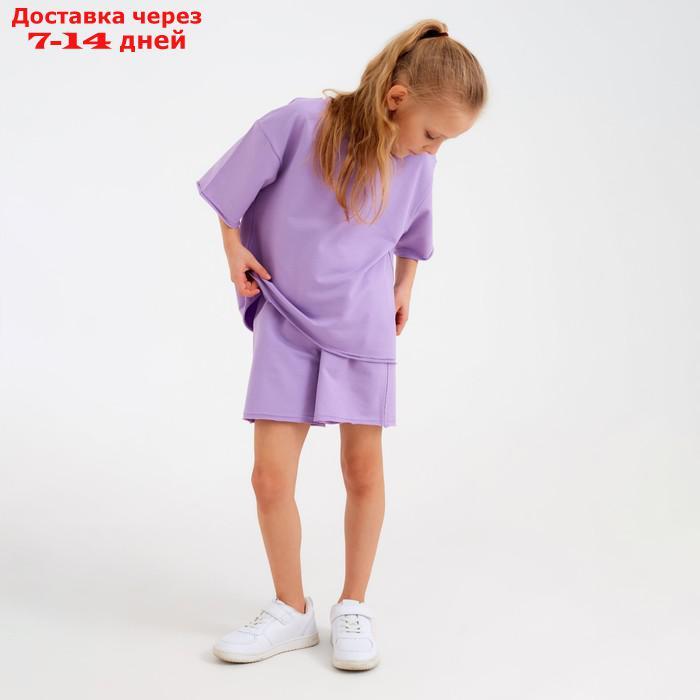 Костюм детский (футболка, шорты) MINAKU: Casual Collection цвет лиловый, рост 104 - фото 6 - id-p214729135