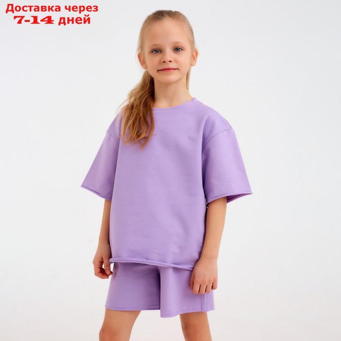 Костюм детский (футболка, шорты) MINAKU: Casual Collection цвет лиловый, рост 104 - фото 7 - id-p214729135