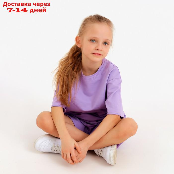 Костюм детский (футболка, шорты) MINAKU: Casual Collection цвет лиловый, рост 104 - фото 8 - id-p214729135