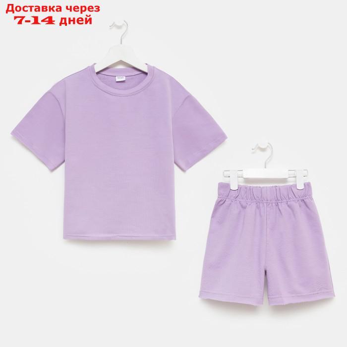 Костюм детский (футболка, шорты) MINAKU: Casual Collection цвет лиловый, рост 104 - фото 10 - id-p214729135