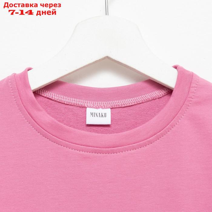 Костюм детский (футболка, шорты) MINAKU: Casual Collection цвет пудровый, рост 104 - фото 2 - id-p214729136