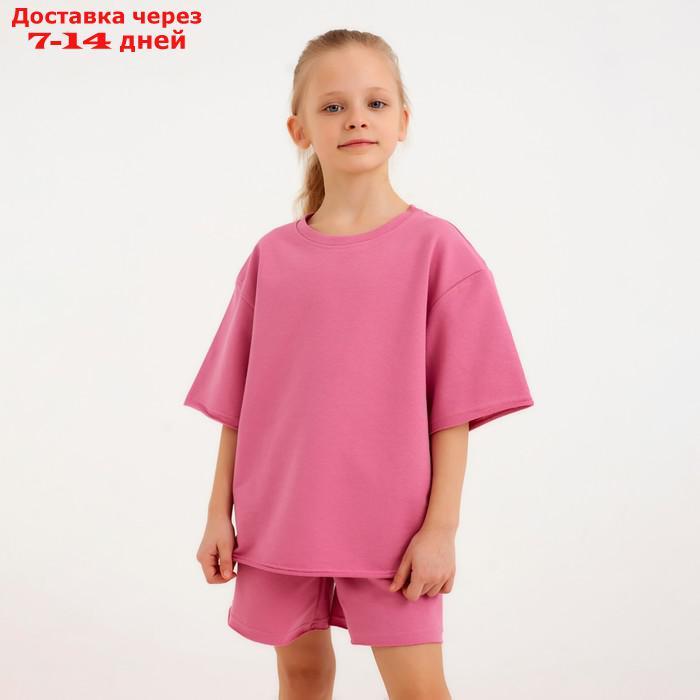 Костюм детский (футболка, шорты) MINAKU: Casual Collection цвет пудровый, рост 104 - фото 9 - id-p214729136