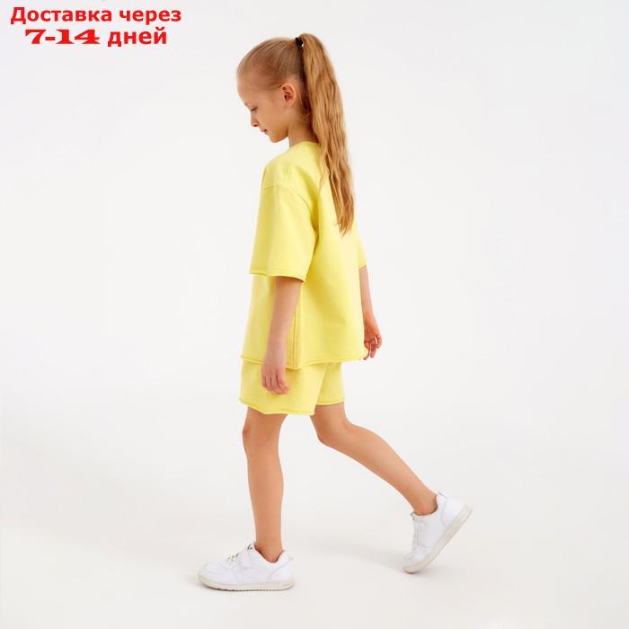 Костюм детский (футболка, шорты) MINAKU: Casual Collection цвет лимонный, рост 104 - фото 3 - id-p214729137