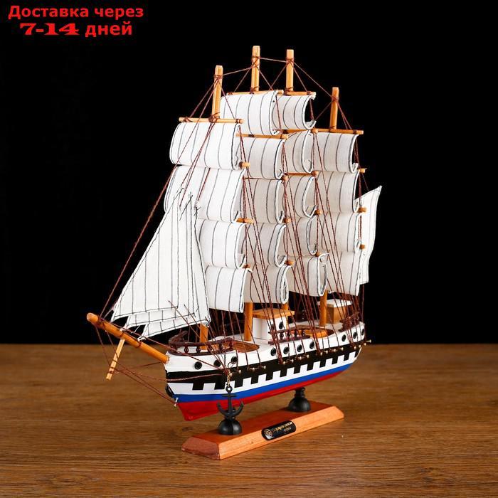 Корабль сувенирный средний "Победа", борта триколор, паруса белые, 32 х 32,5 х 7 см - фото 3 - id-p214716846