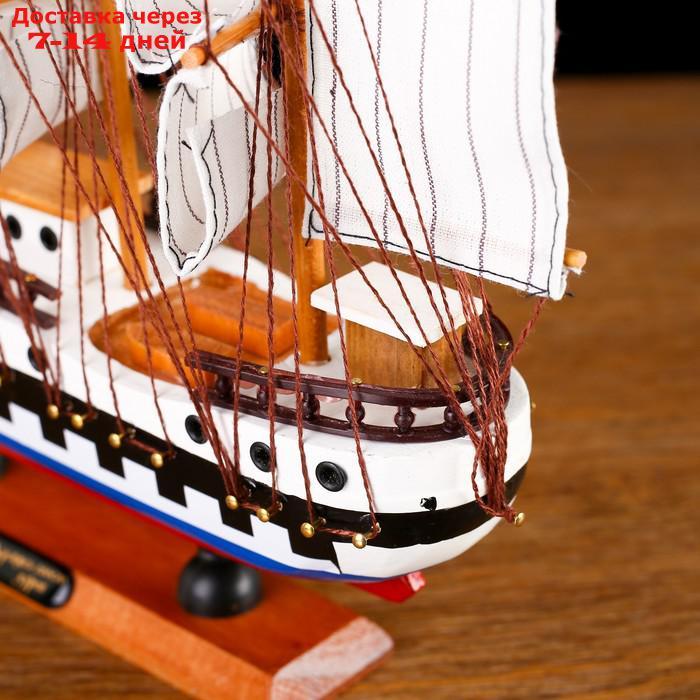 Корабль сувенирный средний "Победа", борта триколор, паруса белые, 32 х 32,5 х 7 см - фото 6 - id-p214716846