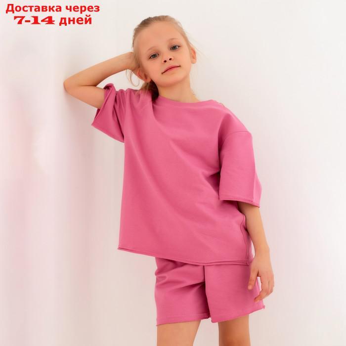 Костюм детский (футболка, шорты) MINAKU: Casual Collection цвет пудровый, рост 110 - фото 6 - id-p214729145