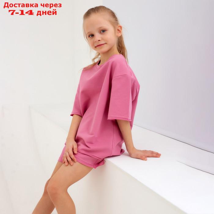 Костюм детский (футболка, шорты) MINAKU: Casual Collection цвет пудровый, рост 110 - фото 7 - id-p214729145