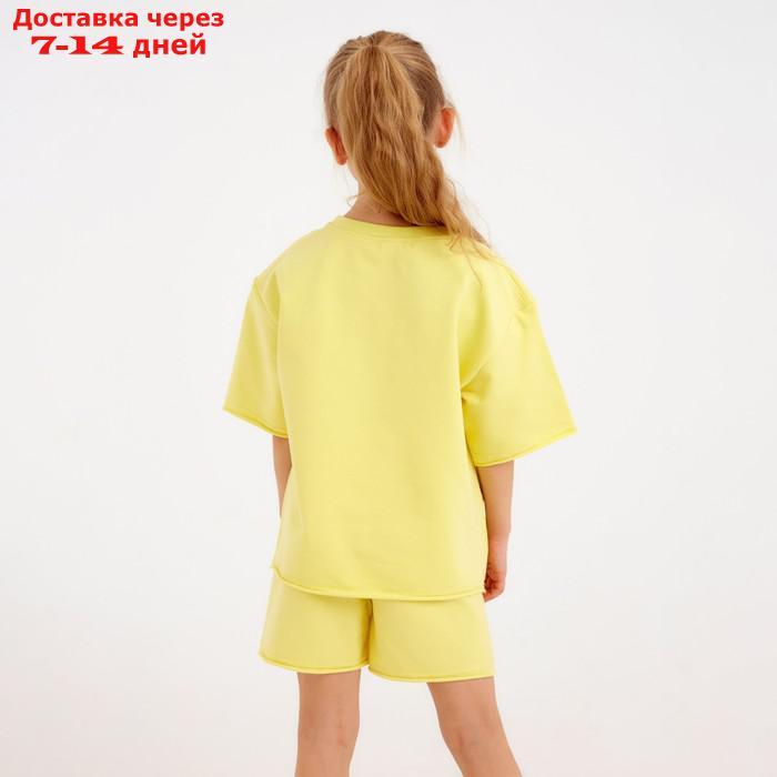 Костюм детский (футболка, шорты) MINAKU: Casual Collection цвет лимонный, рост 110 - фото 4 - id-p214729146