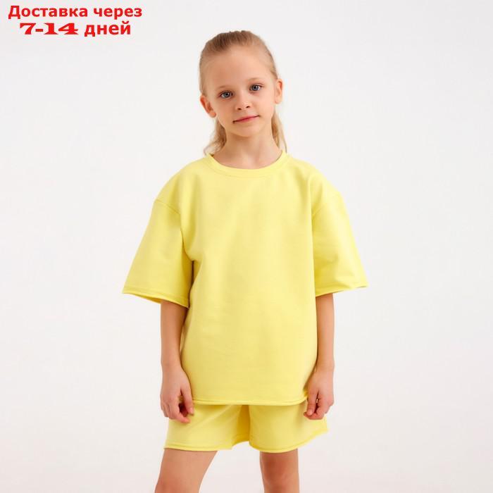 Костюм детский (футболка, шорты) MINAKU: Casual Collection цвет лимонный, рост 110 - фото 6 - id-p214729146