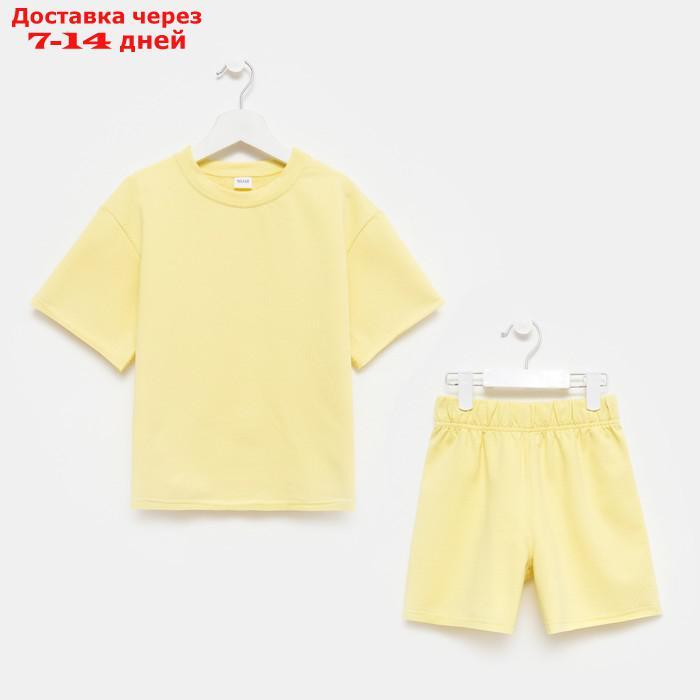 Костюм детский (футболка, шорты) MINAKU: Casual Collection цвет лимонный, рост 110 - фото 8 - id-p214729146