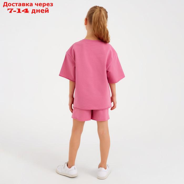Костюм детский (футболка, шорты) MINAKU: Casual Collection цвет пудровый, рост 116 - фото 4 - id-p214729151