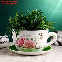 Горшок цветочный в форме чашки "Цветы" 19*21,5*12 см