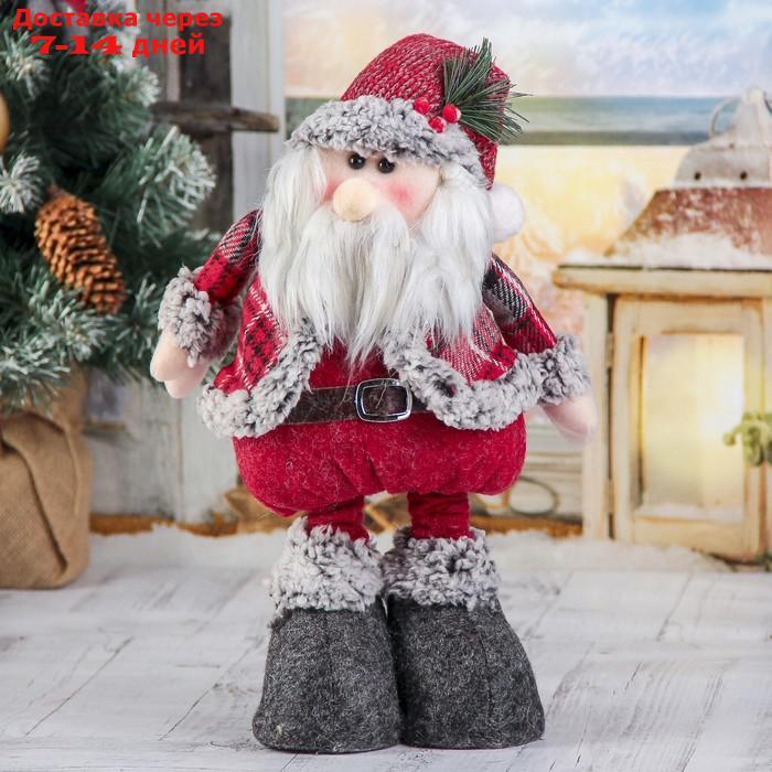 Мягкая игрушка "Дед Мороз в шубке - длинные ножки" стоит 17*56 см - фото 1 - id-p214725448