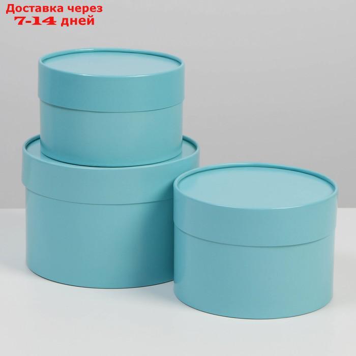 Набор шляпных коробок 3 в1 (16*10,14*9,13*8,5) голубой - фото 1 - id-p214728271