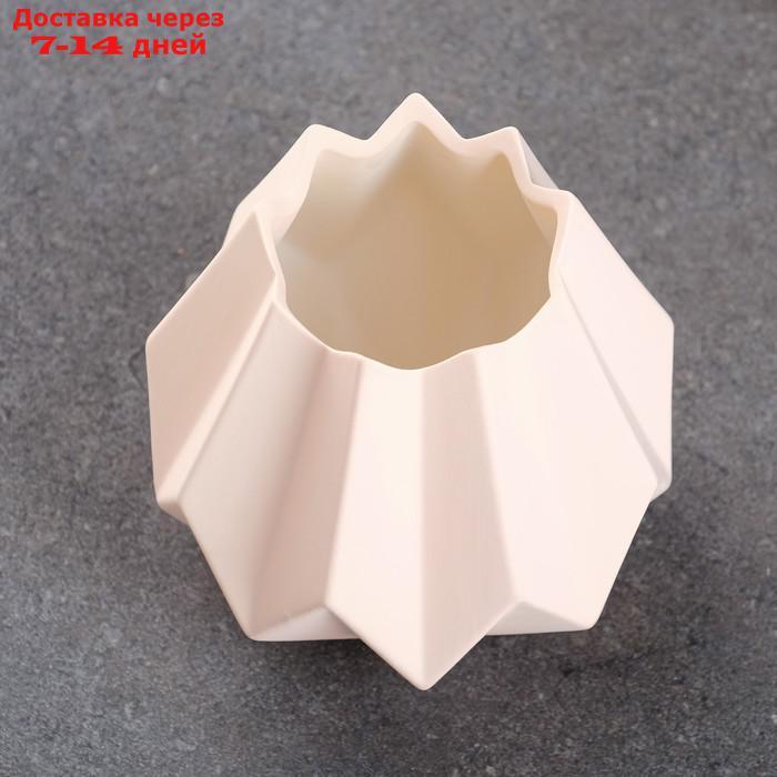 Кашпо керамическое Треугольники 14*7*7см, розовое - фото 4 - id-p214729281