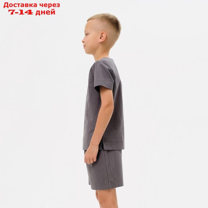 Комплект для мальчика (рубашка, шорты) MINAKU: Cotton Collection цвет серый, рост 134 - фото 5 - id-p214728348