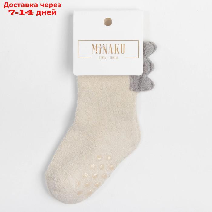 Носки детские махровые со стопперами MINAKU, цвет белый, размер 14-16 см - фото 4 - id-p214728375