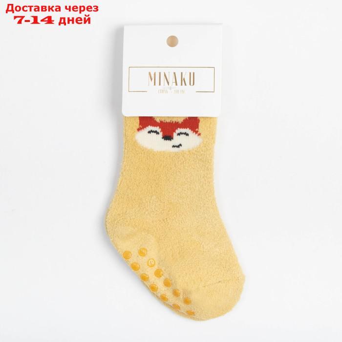 Носки детские махровые со стопперами MINAKU, цвет жёлтый, размер 12-14 см - фото 4 - id-p214728377
