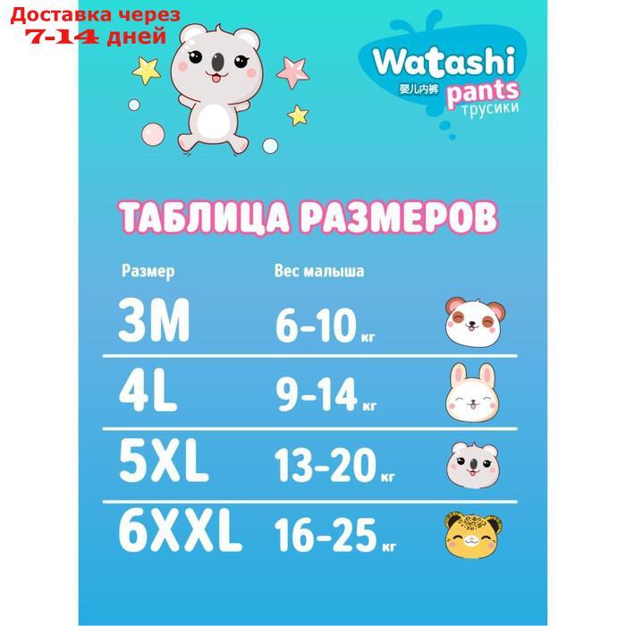 Подгузники-трусики одноразовые WATASHI для детей 5/XL 13-20 кг 36шт - фото 8 - id-p214728390