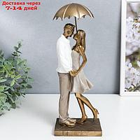 Сувенир полистоун романтика "Поцелуй под дождём" 41х11,5х14,5 см