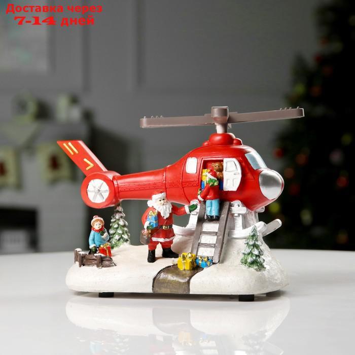 Фигура светодиодная "Вертолёт с подарками" 31.5x18x18 см, USB, AAx3, МУЛЬТИ - фото 2 - id-p214728599
