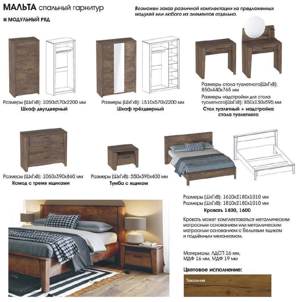 Кровать 1400 Мальта (2 варианта цвета) МебельГрад - фото 7 - id-p214780817
