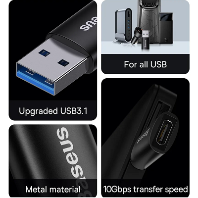 Baseus Ingenuity Series Mini OTG Adaptor USB 3.1 to Type-C (ZJJQ000101) черный - фото 6 - id-p214785225