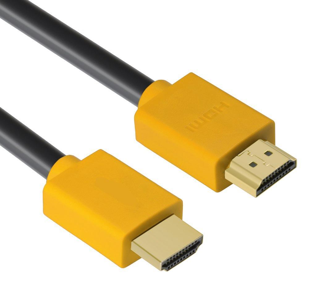 Кабель 1.0m HDMI версия 2.0, HDR 4:2:2, Ultra HD, 4K 60 fps 60Hz/5K*30Hz, 3D, AUDIO, 18.0 Гбит/с, 28/28 AWG, - фото 1 - id-p203910718