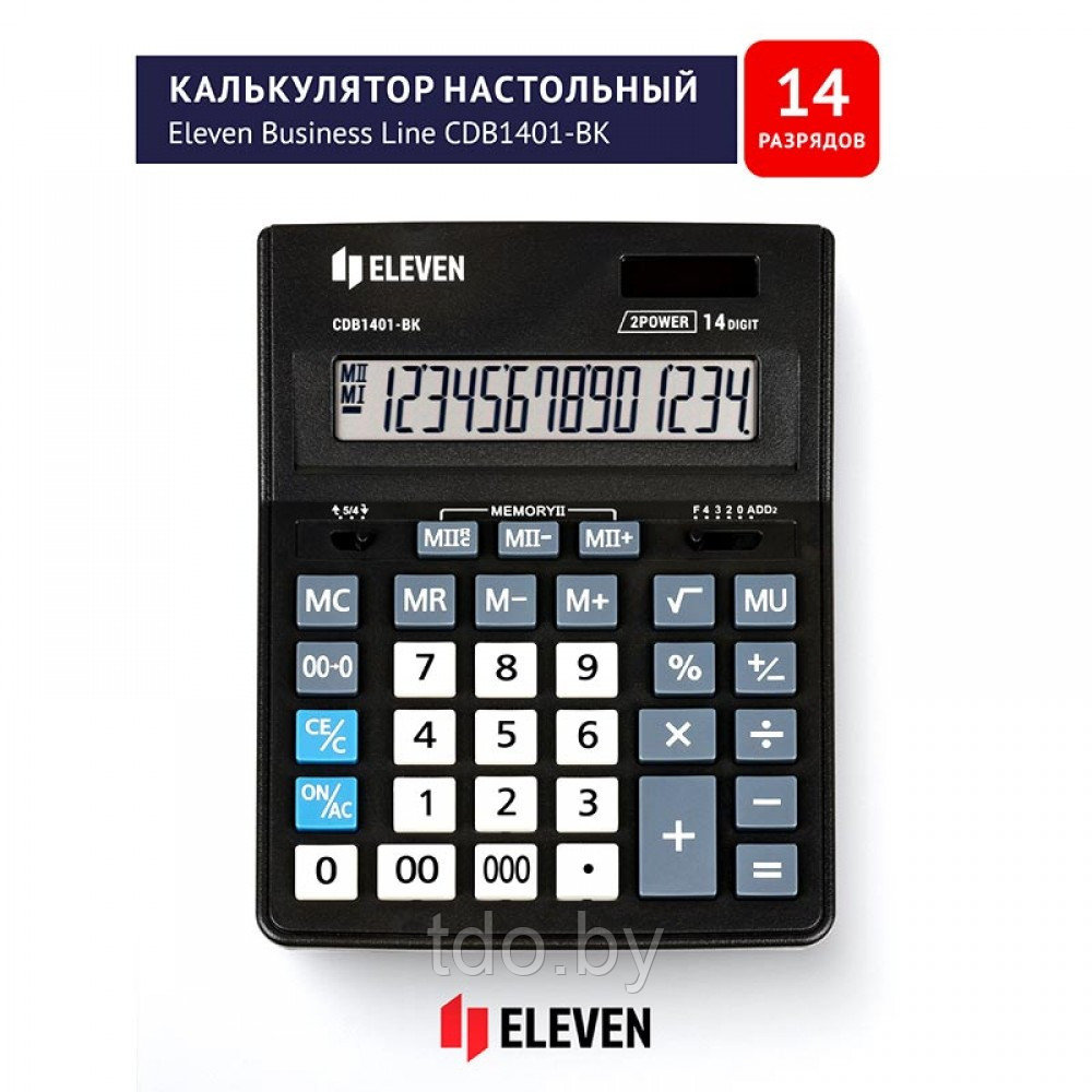 Калькулятор настольный Eleven Business Line CDB1401-BK, 14-разрядный - фото 2 - id-p214806050