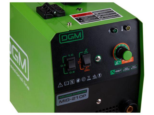 Полуавтомат сварочный DGM MIG-210P (230В; MIG/FLUX/MMA/TIG; встроенная горелка 2 м; смена полярности) - фото 3 - id-p214806085
