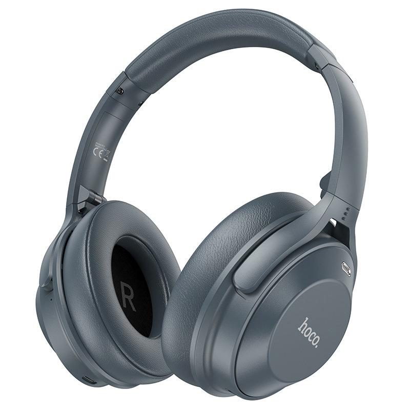 Беспроводные наушники с шумоподавлением - HOCO W37, Bluetooth 5.3, AUX, микрофон, 500mAh (33 часа), синие - фото 1 - id-p214806223