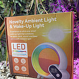 Cветовая музыкальная колонка Novelty Ambient Light & Wake-up Light с часами и будильником на пульте управления, фото 3