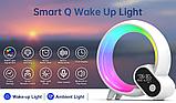 Cветовая музыкальная колонка Novelty Ambient Light & Wake-up Light с часами и будильником на пульте управления, фото 4