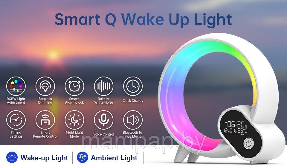 Cветовая музыкальная колонка Novelty Ambient Light & Wake-up Light с часами и будильником на пульте управления - фото 4 - id-p214807211