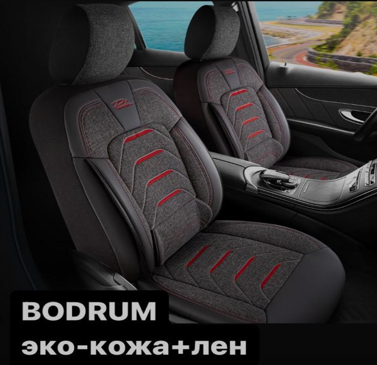 Универсальные чехлы BODRUM для автомобильных сидений / Авточехлы - комплект на весь салон автомобиля - фото 2 - id-p214808237