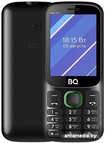Мобильный телефон BQ-Mobile BQ-2820 Step XL+ (черный/зеленый) - фото 1 - id-p214807373