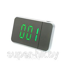 Настольные электронные часы будильник с проекцией времени, температурой , календарем, фото 3