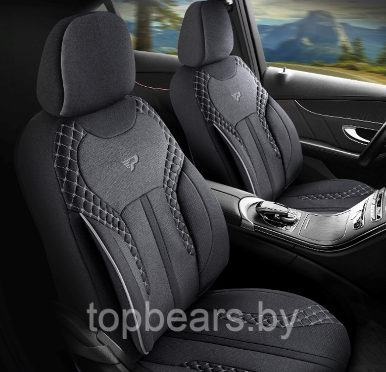 Универсальные чехлы LYON для автомобильных сидений / Авточехлы - комплект на весь салон автомобиля - фото 1 - id-p214808865