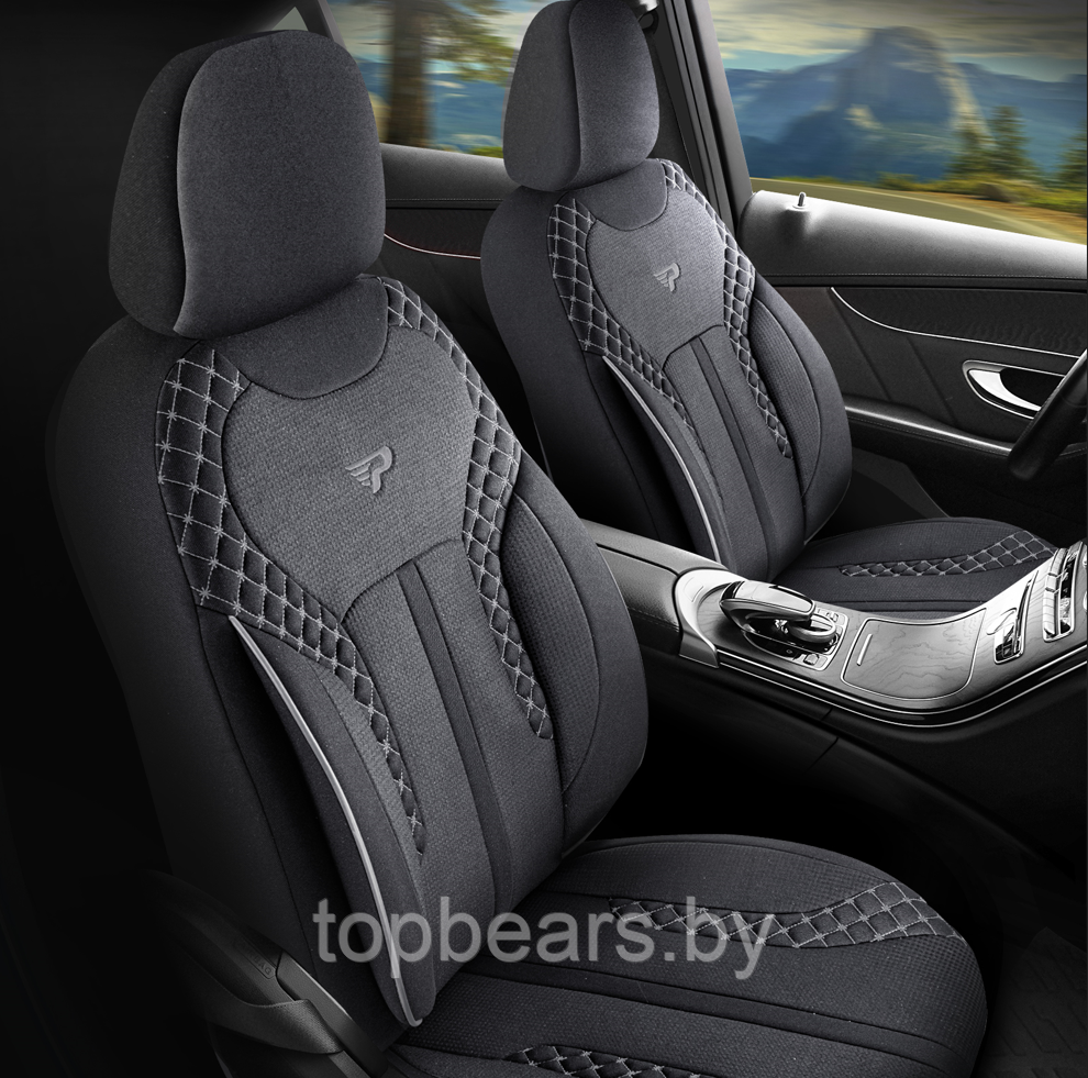 Универсальные чехлы LYON для автомобильных сидений / Авточехлы - комплект на весь салон автомобиля - фото 8 - id-p214808865