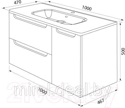 Тумба с умывальником IDDIS Edifice EDI10W1i95K - фото 7 - id-p214812843