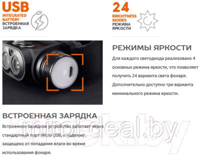 Фонарь Яркий Луч YLP Panda 3R Cree XP-L HI+XP-G3 Max.1100лм - фото 10 - id-p214814778