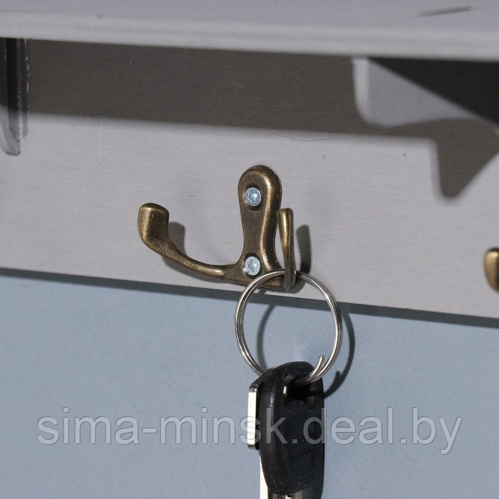 Ключница с полкой "Home" серый цвет, 28х23х7,5 см - фото 2 - id-p214816197