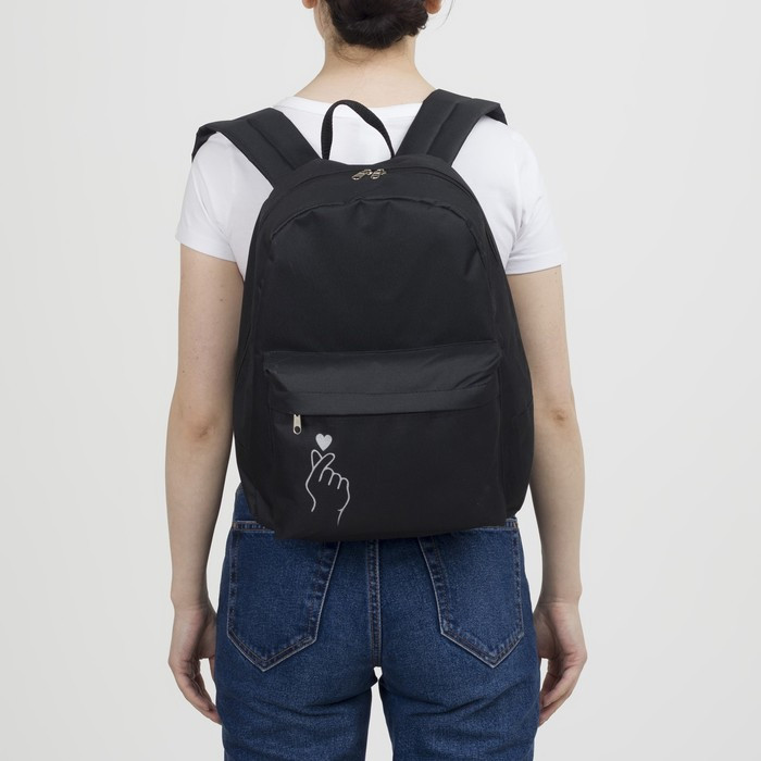 Рюкзак молодёжный Like, 29х12х37 см, отдел на молнии, наружный карман, цвет чёрный - фото 10 - id-p214816485