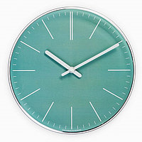 Часы настенные, серия: Интерьер, плавный ход, d-30 см, зеленые